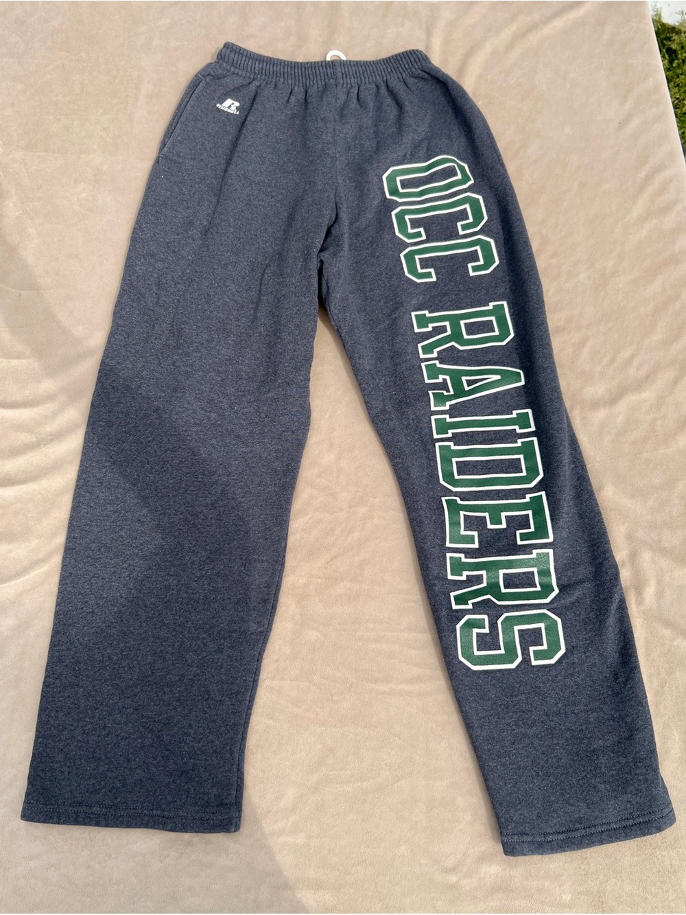 Russell Athletic Charcoal Gray Sweatpants with Green OCC Raiders Lettering